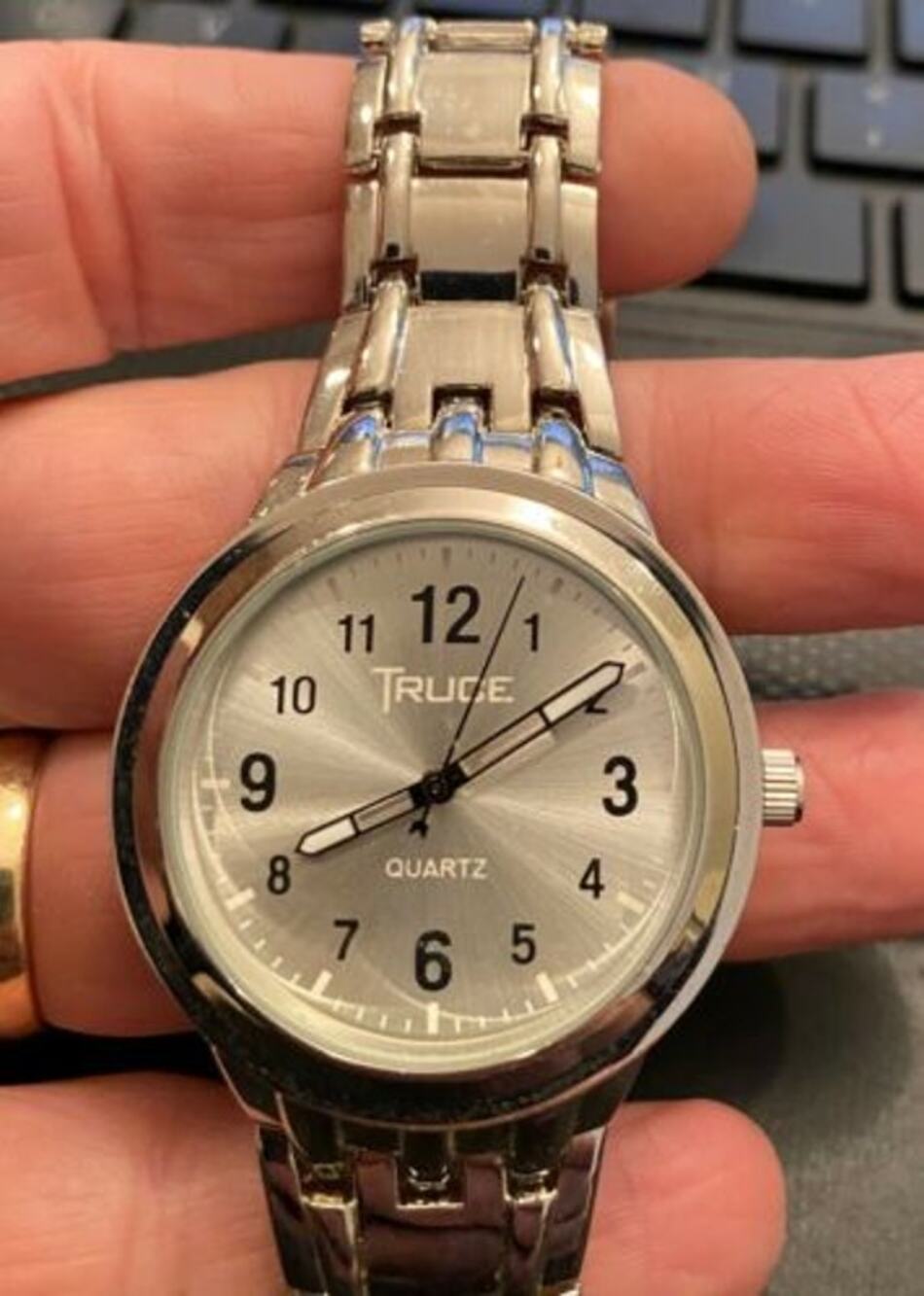Men's 39mm Truce Watch, Silver Tone, Link Band